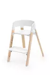 Stokke Steps tuoli White / Natural jalkatuki alhaalla. - Syöttötuolit - 692600 - 6