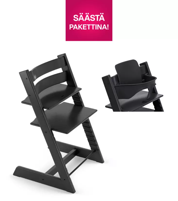 Stokke Tripp Trapp syöttötuoli Bundle Black. - Stokke Tripp Trapp tuotteet - 684600 - 1