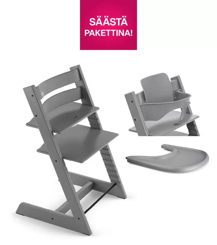 Stokke Tripp Trapp syöttötuoli Bundle Storm Grey. - Stokke Tripp Trapp tuotteet - 685600 - 1