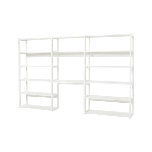 STOREY kirjahylly, 3 kokonaisuutta, hyllyt 14kpl, pöytälevy 80cm - valkoinen - Hyllykokonaisuudet - STO-34-000 - 1