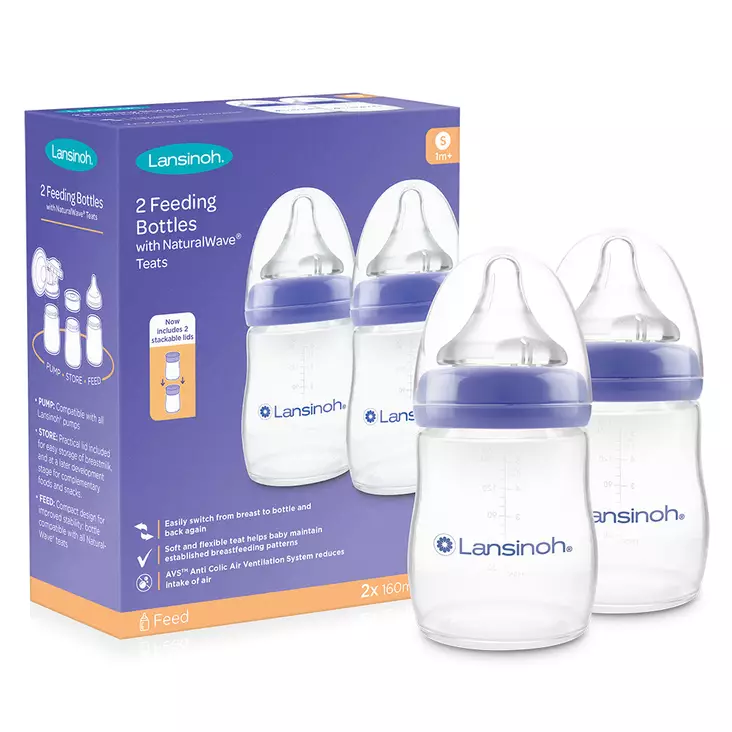 Lansinoh tuttipullo Natural Wave 2x160ml. - Tuttipullot ja pullotutit - 75430 - 1