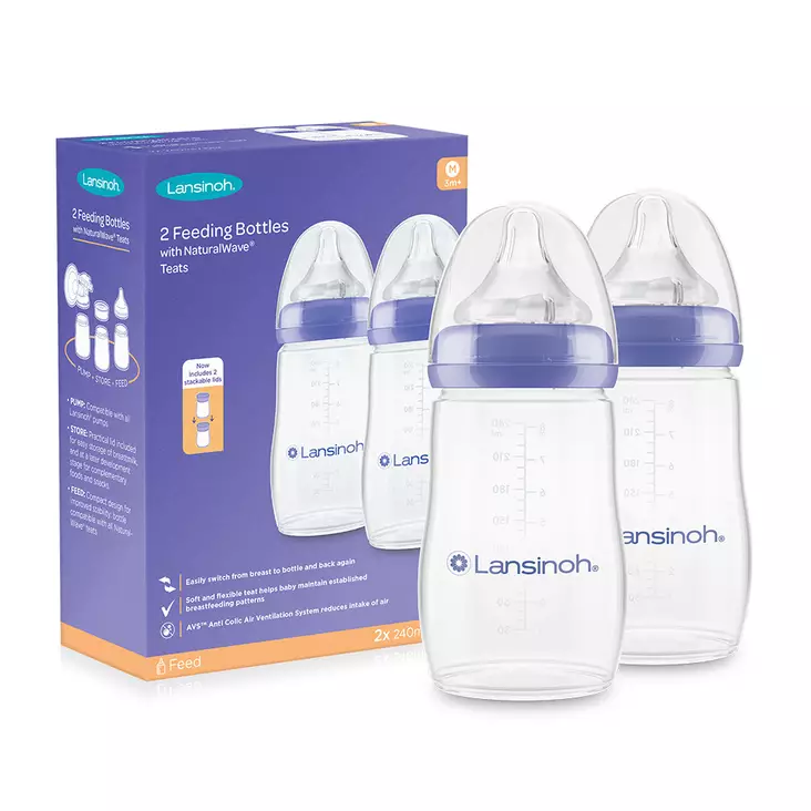 Lansinoh tuttipullo Natural Wave 2x240ml. - Tuttipullot ja pullotutit - 75450 - 1