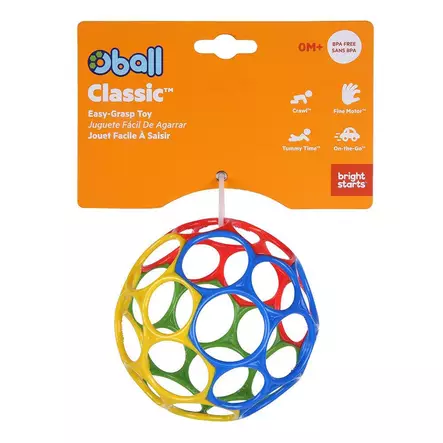 Oball Classic pallo Värikäs, pakkaus. Pehmeä sensorinen tarttumislelu. - Helistimet, tarttumislelut ja pallot - 09110341 - 2