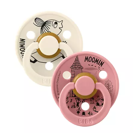 Bibs x Moomins luonnonkumitutti Size 2, Colour, Ivory/Dusty Pink 2 kpl. - Tutit ja tuttinauhat - 12039101 - 2