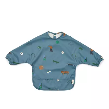 Liewood Merle ruokalappu hihoilla Fun/Beach blue. - Ruokalaput - 18136-2621 - 1