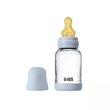 Bibs Baby Glass Bottle lasituttipullo Baby Blue, 120 ml. - Tuttipullot ja pullotutit - 5019231 - 1