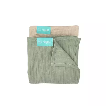 Najell Muslin blanket huopa Soft Beige-Agave Green. - Peitot ja tyynyt - N13713101 - 1