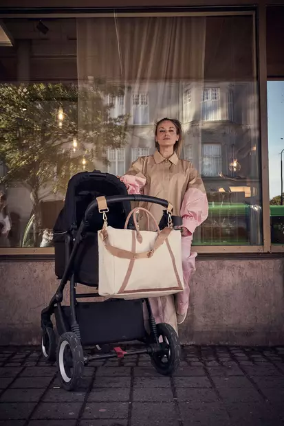 Najell Stroller Hooks kassikoukut Linen Beige, vaunuissa. - Muut lisävarusteet - N3003101 - 2