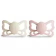 Silikonitutti Frigg Butterfly 2 pack Size 2, Cream/Blush edestä. - Tutit ja tuttinauhat - 100491 - 2