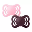 Bibs Supreme silikonitutti 2 kpl 0-6kk, Baby Pink/Plum symmetrisellä tuttipäällä. - Tutit ja tuttinauhat - 160431 - 2