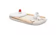 Stokke Yoga babysitteri Light Sand menee kasattuna pieneen tilaan. - Sitterit - 679501 - 12