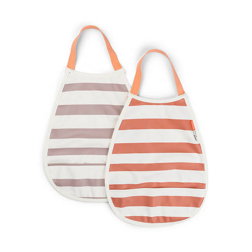 Done By Deer ruokalappu pull-over 2-pack Stripe v=C3=A4riss=C3=A4 papa=
ya/powder. - Ruokalaput - 1333001 - 1