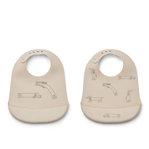 Liewood Tilda ruokalappu 2-pack dog/sandy. - Ruokalaput - 15128-1911 - 1