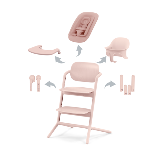 Cybex Lemo starttipaketti 4 in 1 v=C3=A4riss=C3=A4 Pearl Pink - Syöttötuolit - 521003191 - 1