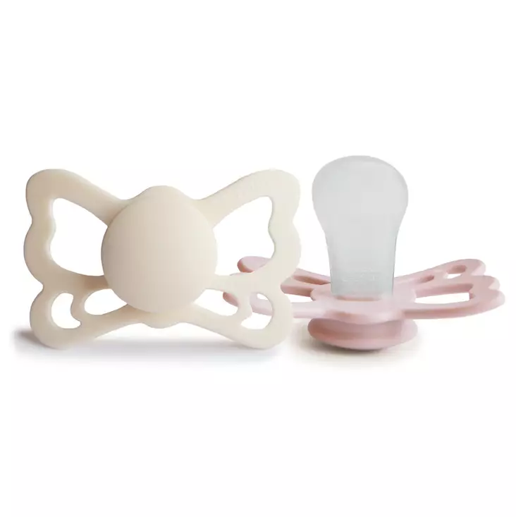 Silikonitutti Frigg Butterfly 2 pack Size 2, Cream/Blush. - Tutit ja tuttinauhat - 100491 - 1
