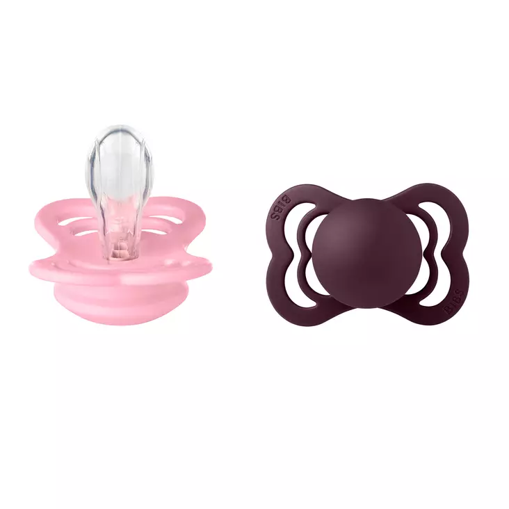 Bibs Supreme silikonitutti 2 kpl 0-6kk, Baby Pink/Plum. - Tutit ja tuttinauhat - 160431 - 1