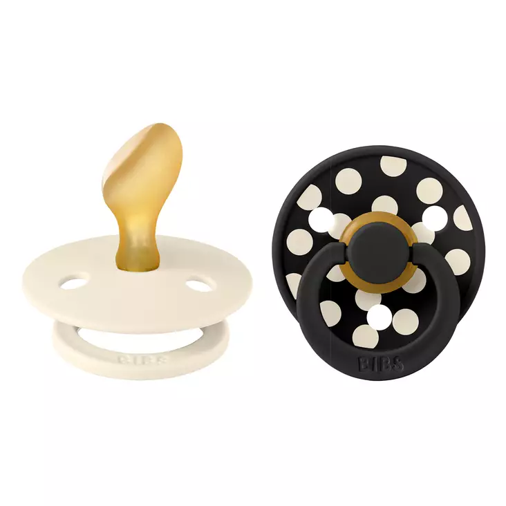 Bibs luonnonkumitutti 2 kpl 6-18kk Ivory/Black Studio Collection. - Tutit ja tuttinauhat - 221134101 - 1