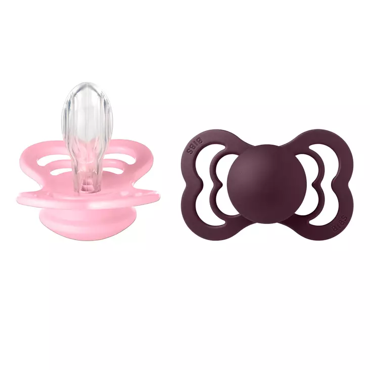 Bibs Supreme silikonitutti 2 kpl 6-18kk, Baby Pink/Plum. - Tutit ja tuttinauhat - 260431 - 1