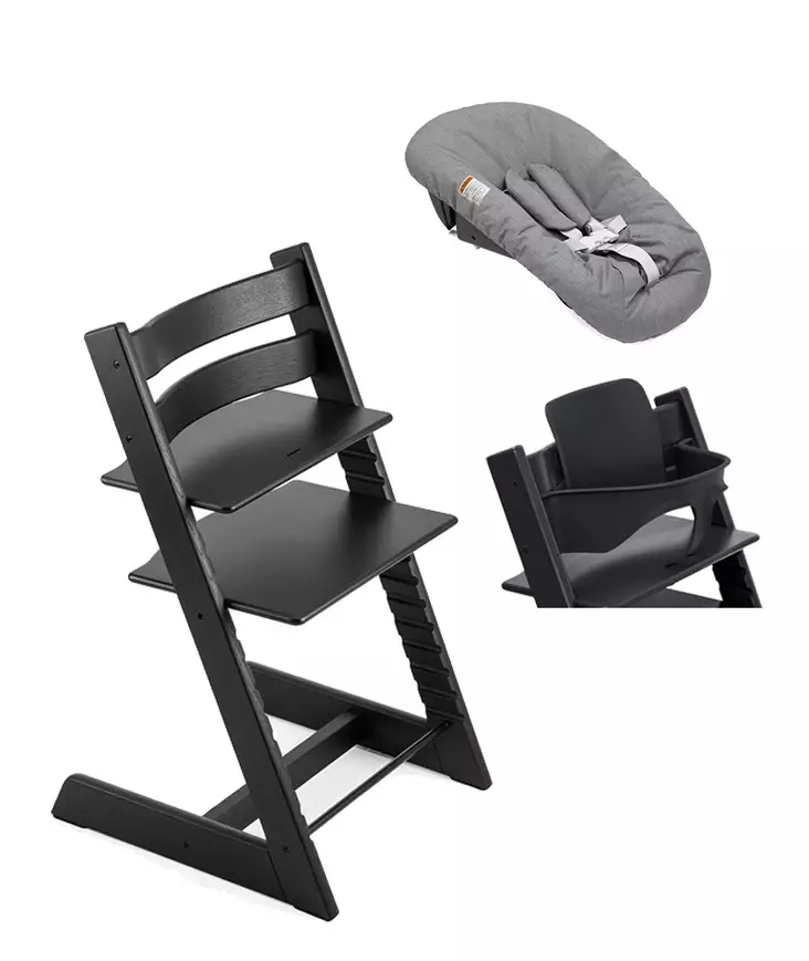Tripp Trapp starttipaketti Stokke 3 in 1 Oak Black. - Syöttötuolit - 495202STA3in1 - 1