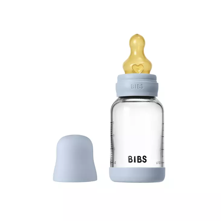 Bibs Baby Glass Bottle lasituttipullo Baby Blue, 120 ml. - Tuttipullot ja pullotutit - 5019231 - 1