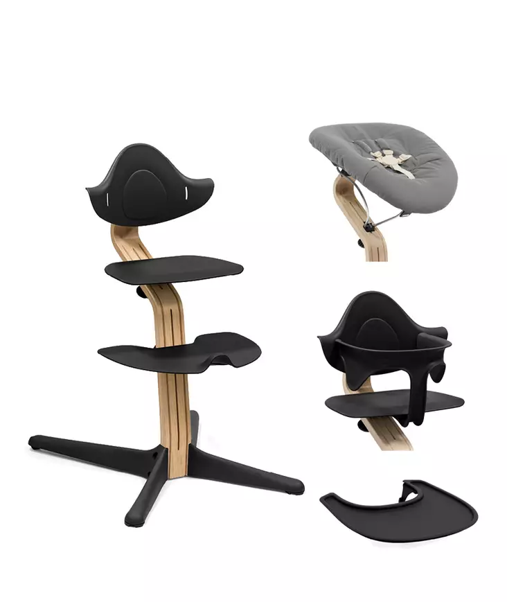 Starttipaketti Stokke Nomi 4 in 1 Oak/Black. - Stokke Nomi syöttötuolit - 626602STA4in1 - 1