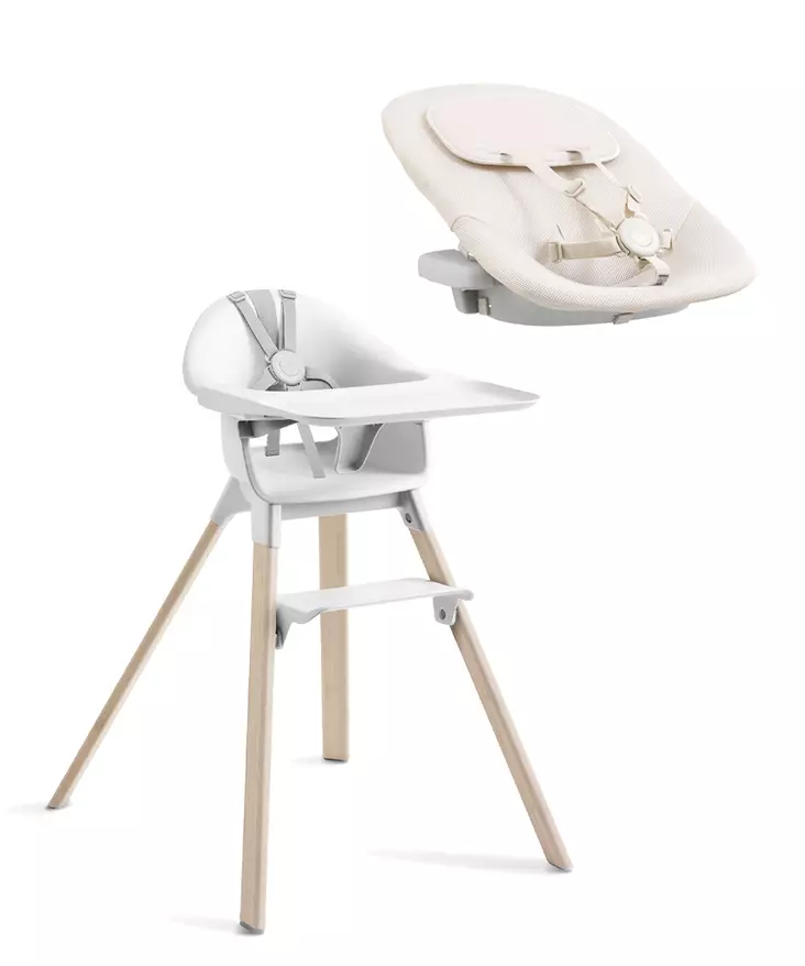 Starttipaketti Stokke Clikk Bamboo 2in1 White. - Syöttötuolit - 695802STA2in1 - 1
