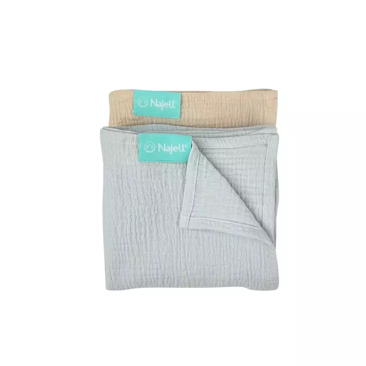 Najell Muslin blanket huopa Soft Beige-Sky Blue. - Peitot ja tyynyt - N13713001 - 1