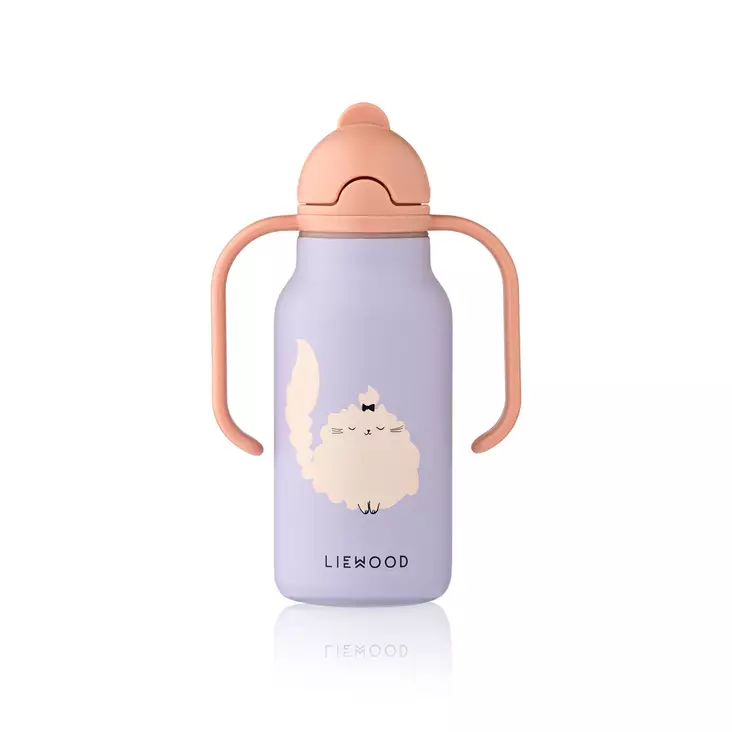 Liewood juomapullo Kimmie 250 ml Cat/Warm lilac. - Juomapullot ja pillipullot - 19618-2781 - 1