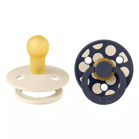 Bibs luonnonkumitutti 2 kpl 0-6 kk Ivory/Deep Space Studio Collection. - Tutit ja tuttinauhat - 11041102 - 1