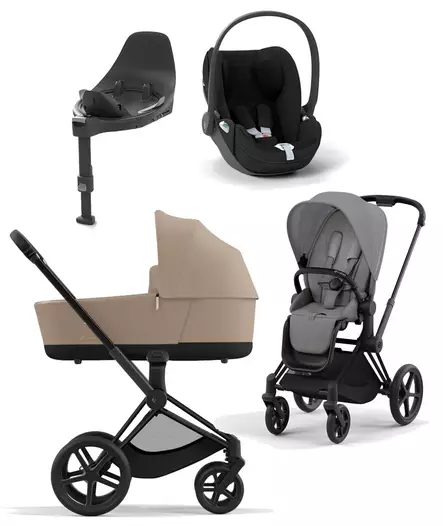 Cybex Priam 4 starttipaketti PLUS Mirage-Cozy Beige, MattBlack runko. - Lastenvaunut ja yhdistelmävaunut - 521PLUSSTAMGRMB2 - 1