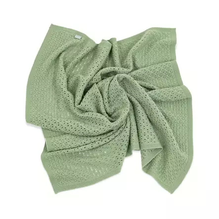 Stokke neulehuopa Merino Wool blanket Sage Green vauvan sänkyyn. - Peitot ja tyynyt - 710102 - 2