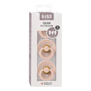 Bibs Try-it Colour 3 pack v=C3=A4riss=C3=A4 Blush pakkaus. - Tutit ja tuttinauhat - 81342 - 2