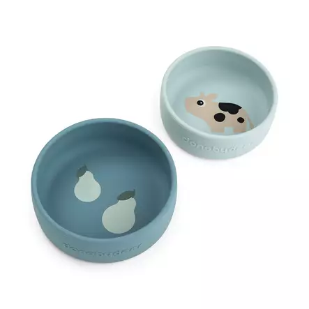 Done By Deer silikonikulhot 2-pack Dotti Blue - Lautaset ja kulhot - 1869652 - 1