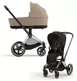 Cybex Priam 4 yhdistelmävaunut Chrome/Black, Sepia-Cozy Beige. - Lastenvaunut ja yhdistelmävaunut - 521002325YHDSBL2 - 1