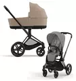 Cybex Priam 4 yhdistelmävaunut Matt Black, Mirage Grey-Cozy Beige. - Lastenvaunut ja yhdistelmävaunut - 521002331YHDMGR2 - 1