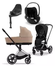 Cybex Priam 4 starttipaketti Sepia Black - Cozy Beige, ChromeBlack. - Lastenvaunut ja yhdistelmävaunut - 521PLUSSTASBCBL2 - 1