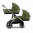 Tuplarattaat Cybex Gazelle S 2 Moss Green, kahdella vaunukopalla. - Sisarusrattaat - 525000121tup2 - 1
