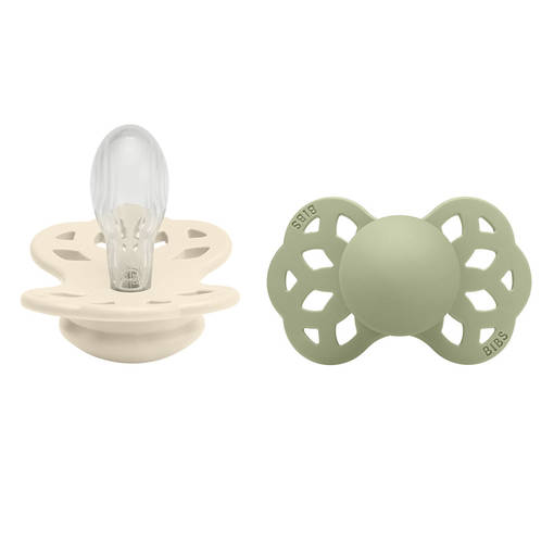 Bibs silikonitutti 6-18 kk v=C3=A4riss=C3=A4 Ivory/Sage. - Tutit ja tuttinauhat - 275102 - 1