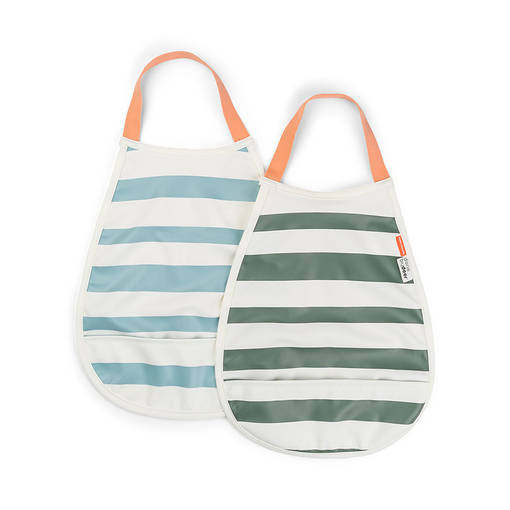 Done By Deer ruokalappu pull-over 2-pack Stripes v=C3=A4riss=C3=A4 Blu=
e/Green. - Ruokalaput - 1333002 - 1