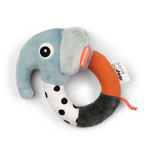 Done By Deer ring rattle helistin v=C3=A4riss=C3=A4 Elphee blue. - Helistimet, tarttumislelut ja pallot - 4334302 - 1