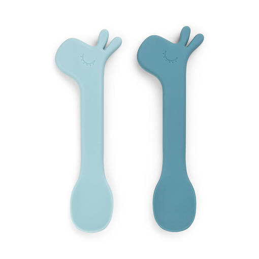 Done By Deer silikonilusikka 2-pack v=C3=A4riss=C3=A4 Lalee Blue. - Ensilusikat ja lasten aterimet - 1139402 - 1