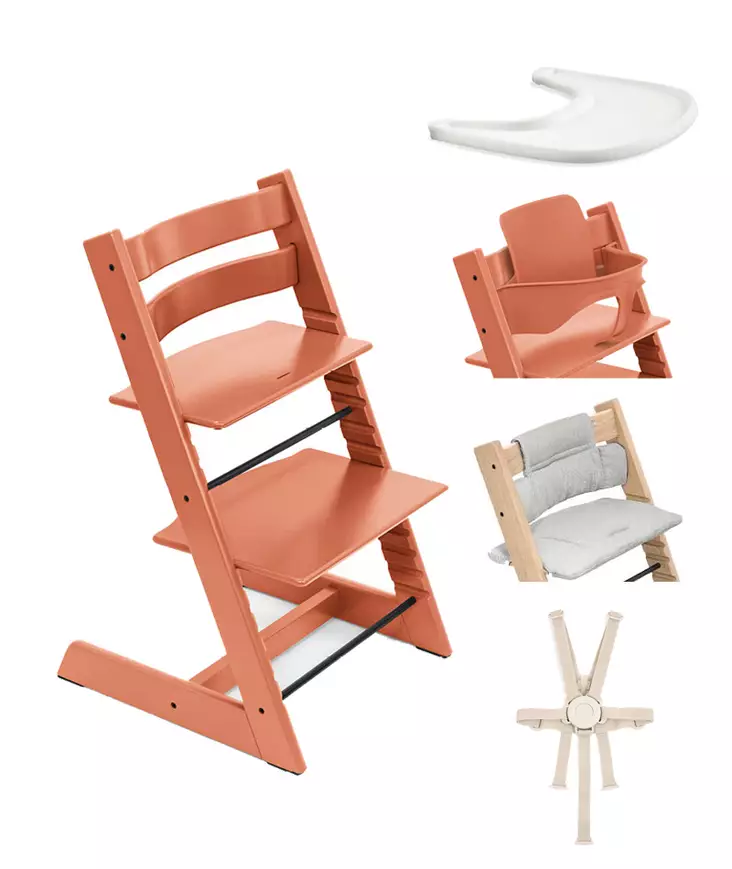 Tripp Trapp Starttipaketti Stokke 5 in 1 Terracotta. - Syöttötuolit - 100139TCSTA2 - 1
