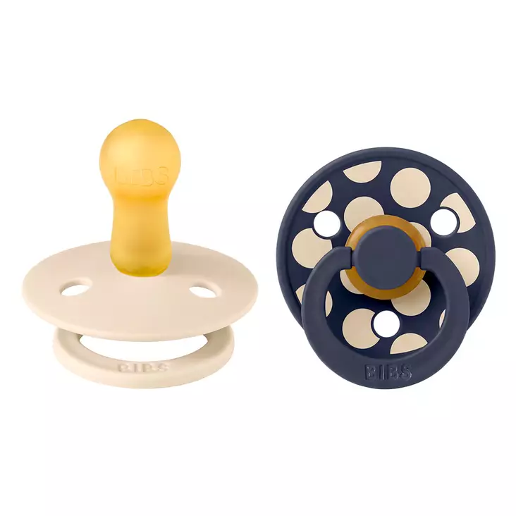 Bibs luonnonkumitutti 2 kpl 6-18 kk Ivory/Deep Space Studio Collection. - Tutit ja tuttinauhat - 12041102 - 1