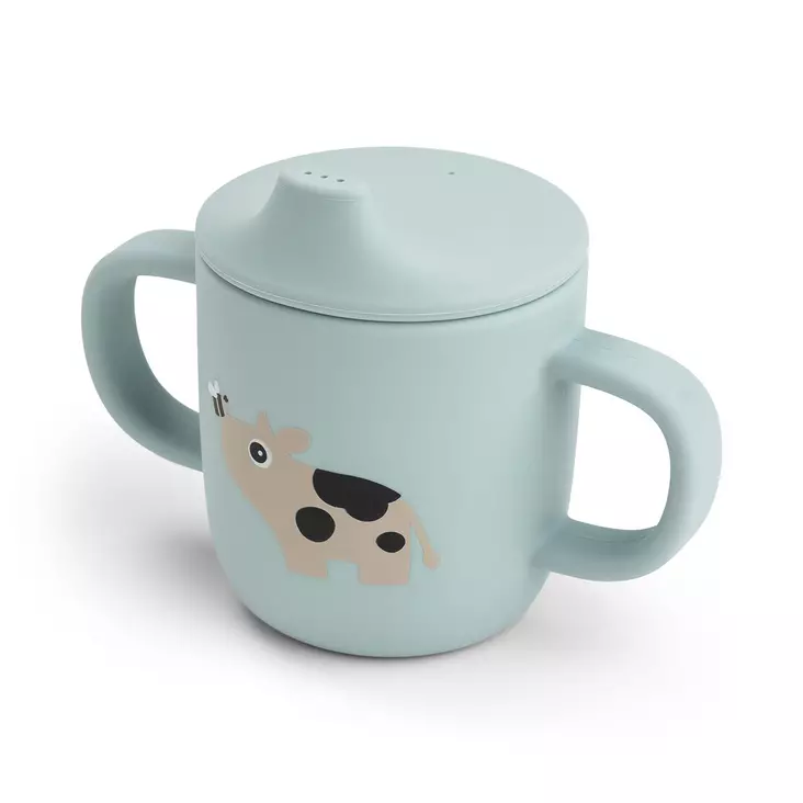 Nokkamuki Done By Deer 2-handle Spout cup, Tiny Farm Blue - Mukit ja nokkamukit - 1469612 - 1
