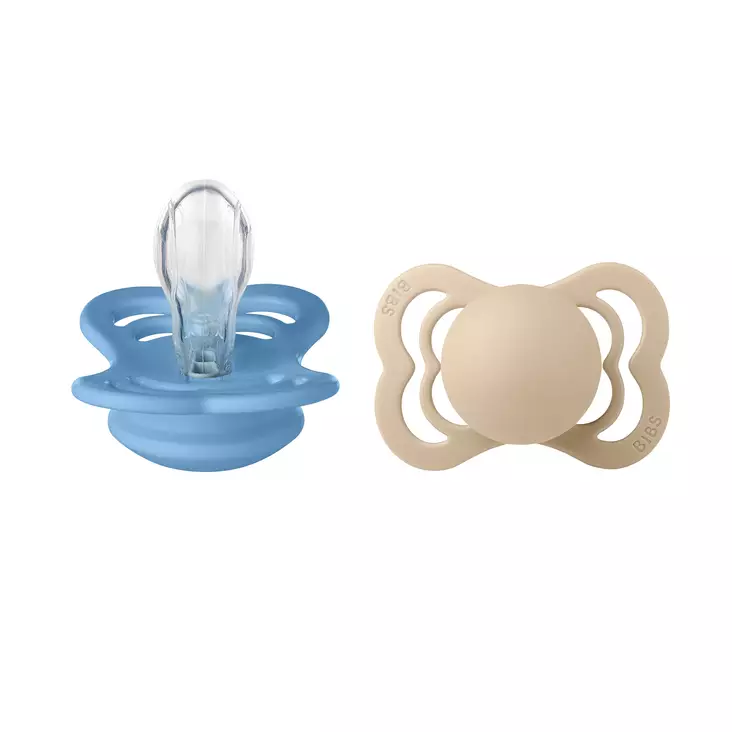Bibs Supreme silikonitutti 0-6kk, Vanilla/Sky Blue. - Tutit ja tuttinauhat - 160432 - 1