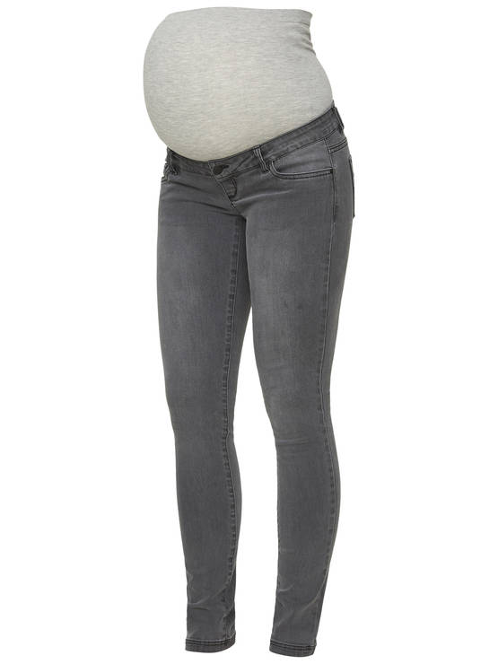 Mamalicious Lola Slim äitiysfarkut värinä Grey Denim - Äitiyshousut ja legginsit - 20009202 - 1