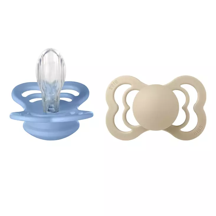 Bibs Supreme silikonitutti 2 kpl 6-18kk, Vanilla/Sky Blue. - Tutit ja tuttinauhat - 260432 - 1