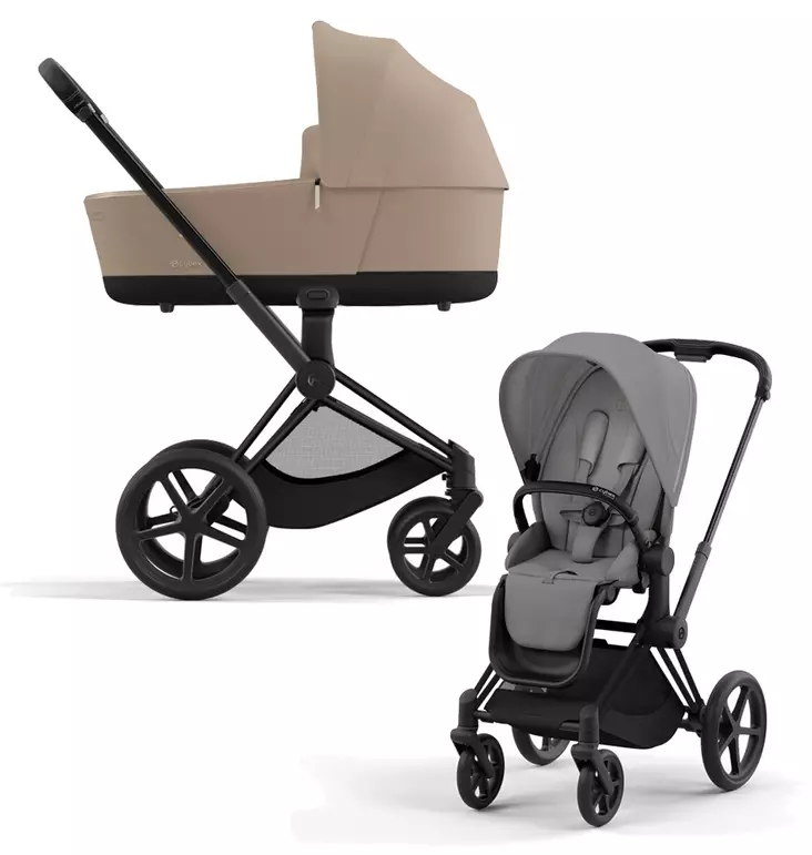 Cybex Priam 4 yhdistelmävaunut Matt Black, Mirage Grey-Cozy Beige. - Lastenvaunut ja yhdistelmävaunut - 521002331YHDMGR2 - 1