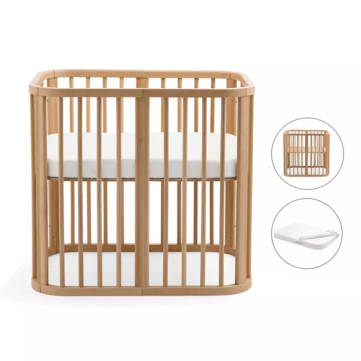 Stokke Nighti Mini bundle Natural Pinnasänky ja patja. - Pinnasängyt ja lastensängyt - 705401bund2 - 1