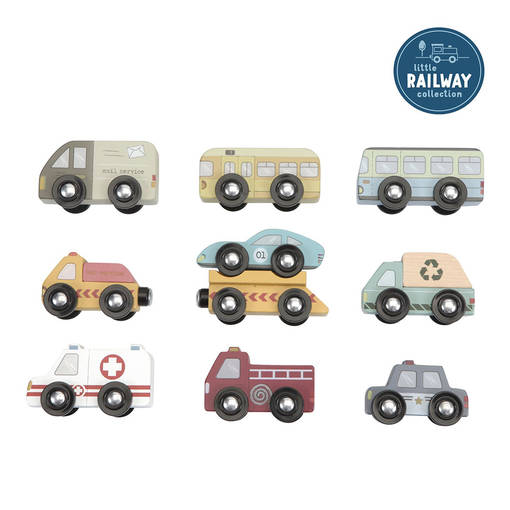 Little Dutch pikkuautot 9 kpl. - Puulelut - LD4492 - 1
